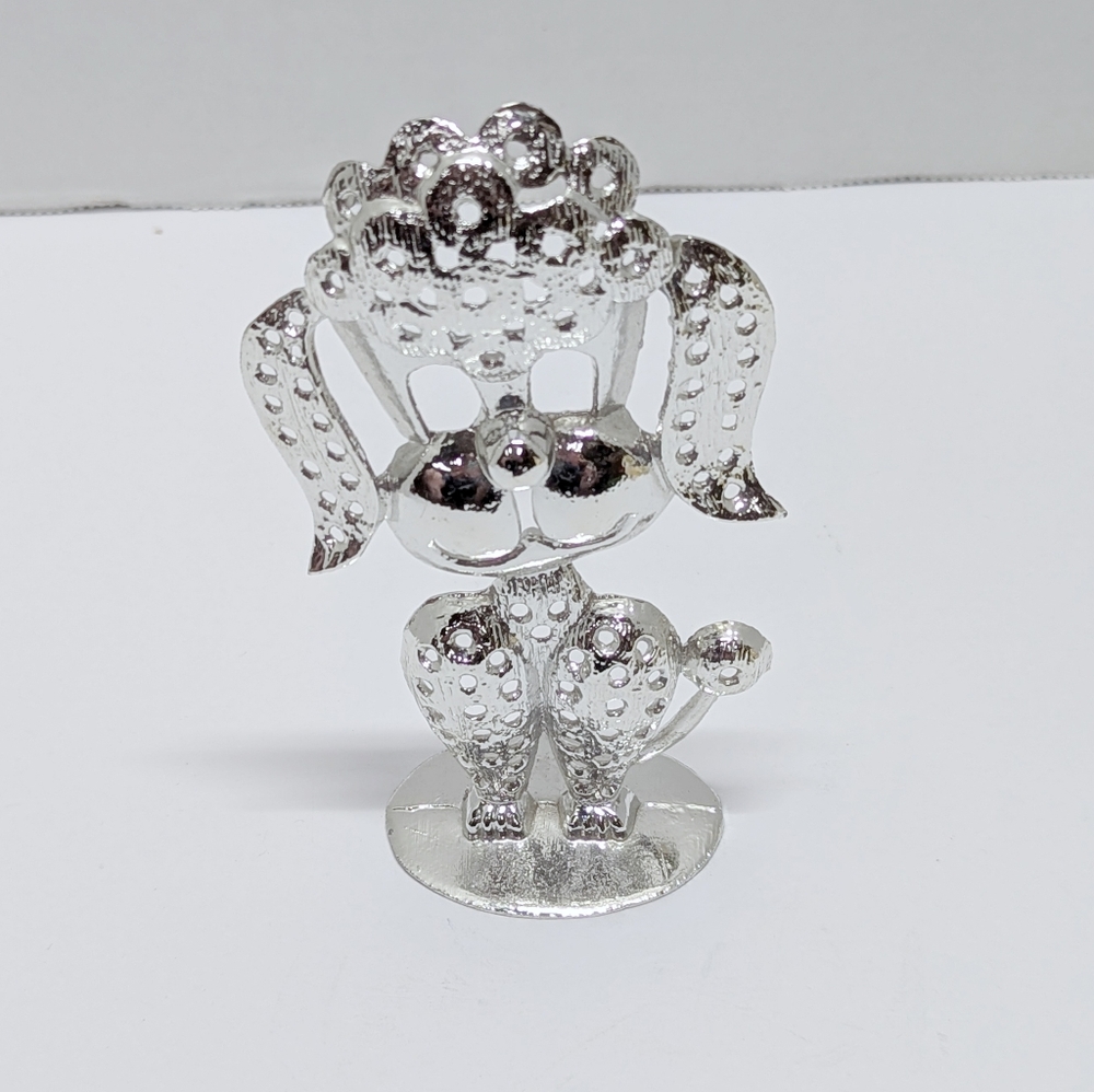 Vintage Silver Tone Poodle Earring Holder
